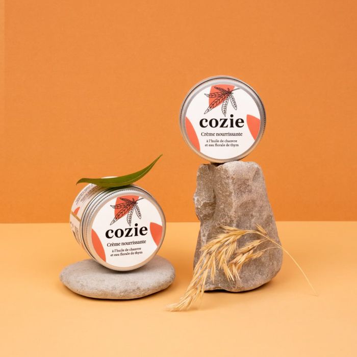 Crème nourrissante bio à l'huile de chanvre et eau florale de thym Cozie