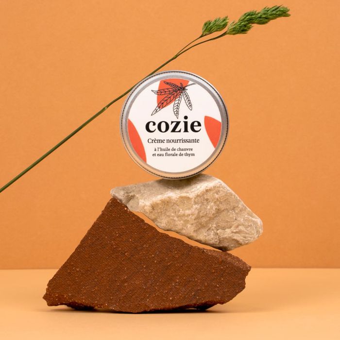 Crème nourrissante bio à l'huile de chanvre et eau florale de thym Cozie